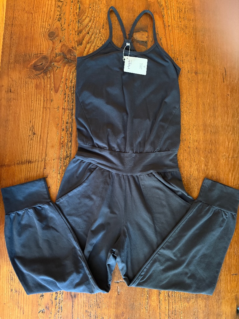 Nwt Ripple Yoga Wear Cotton Jumpsuit Size Medium Stone Color
